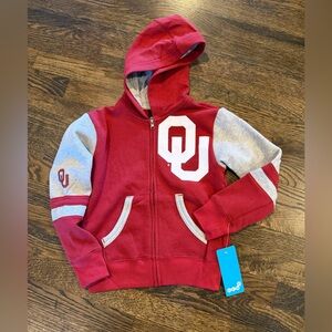 Gen 2 University Of Oklahoma Stadium Colorblock Full-Zip Hoodie Boys M 5/6 NWT